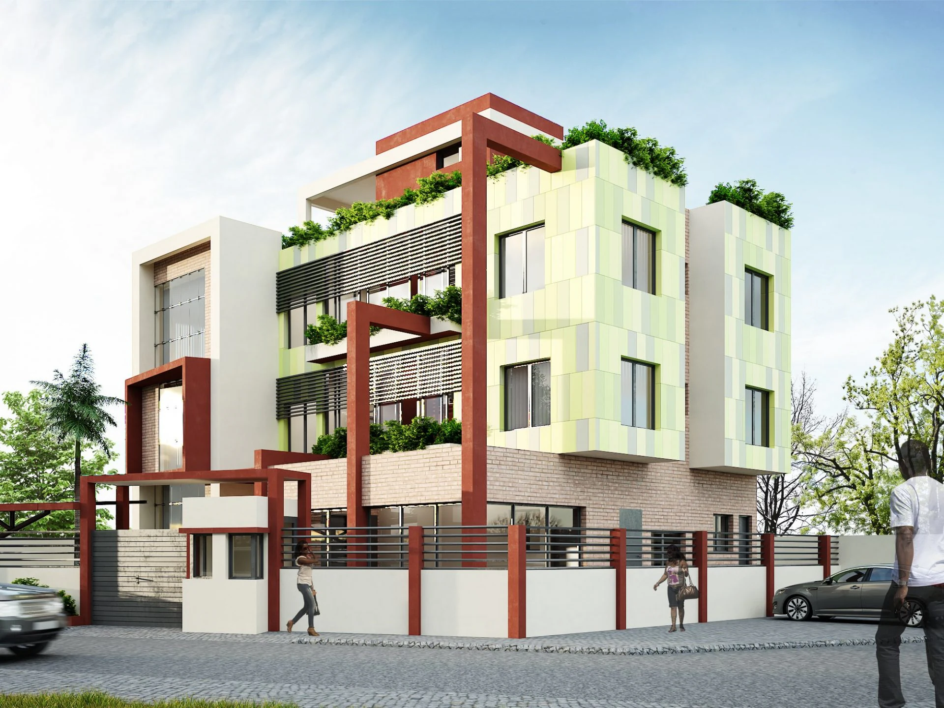 Immeuble R+2 Mutuelle des femmes — Bureaux à Ouagadougou, Burkina Faso | Dream Studio