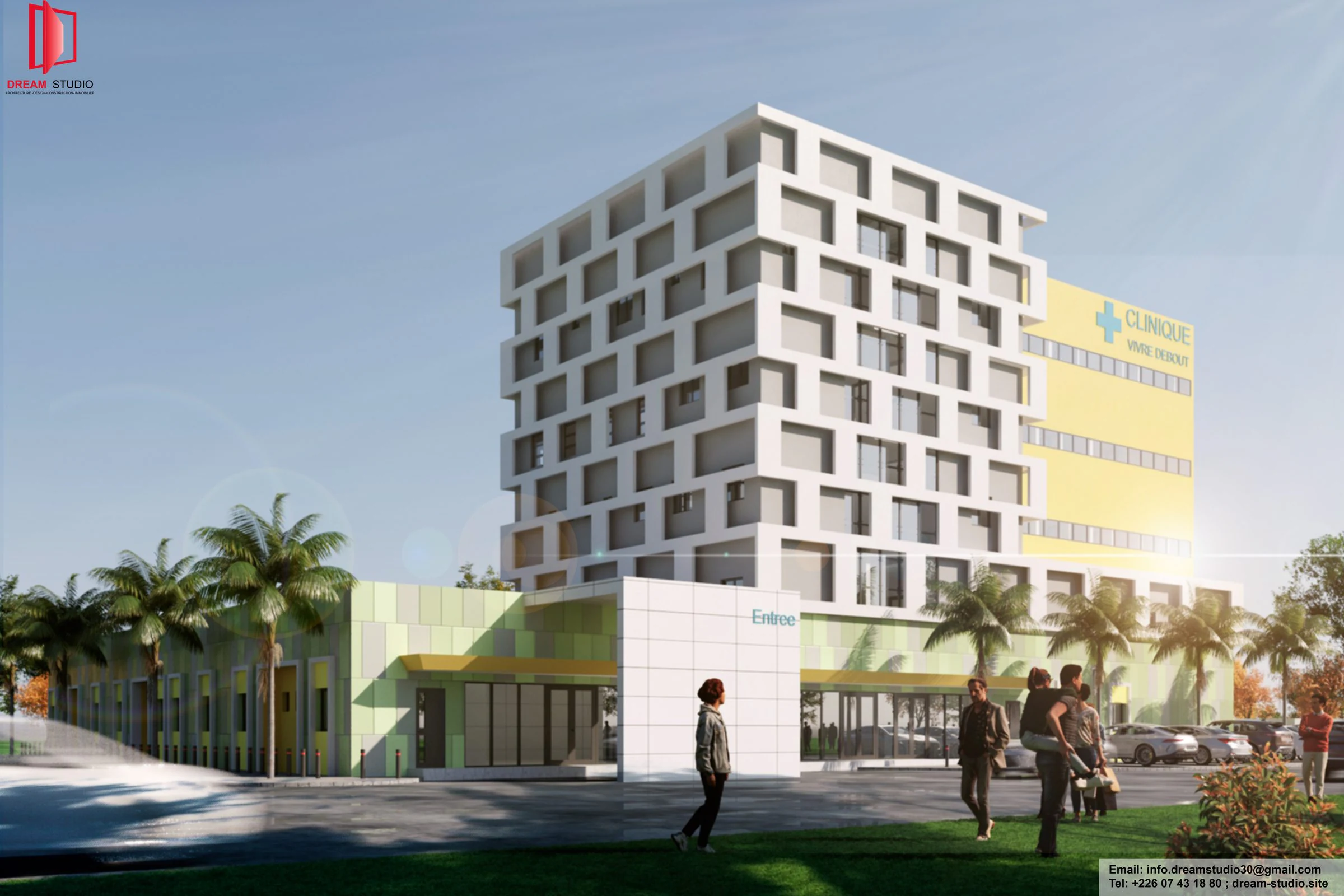 Clinique Vivre Debout — vue extérieure de la façade principale
