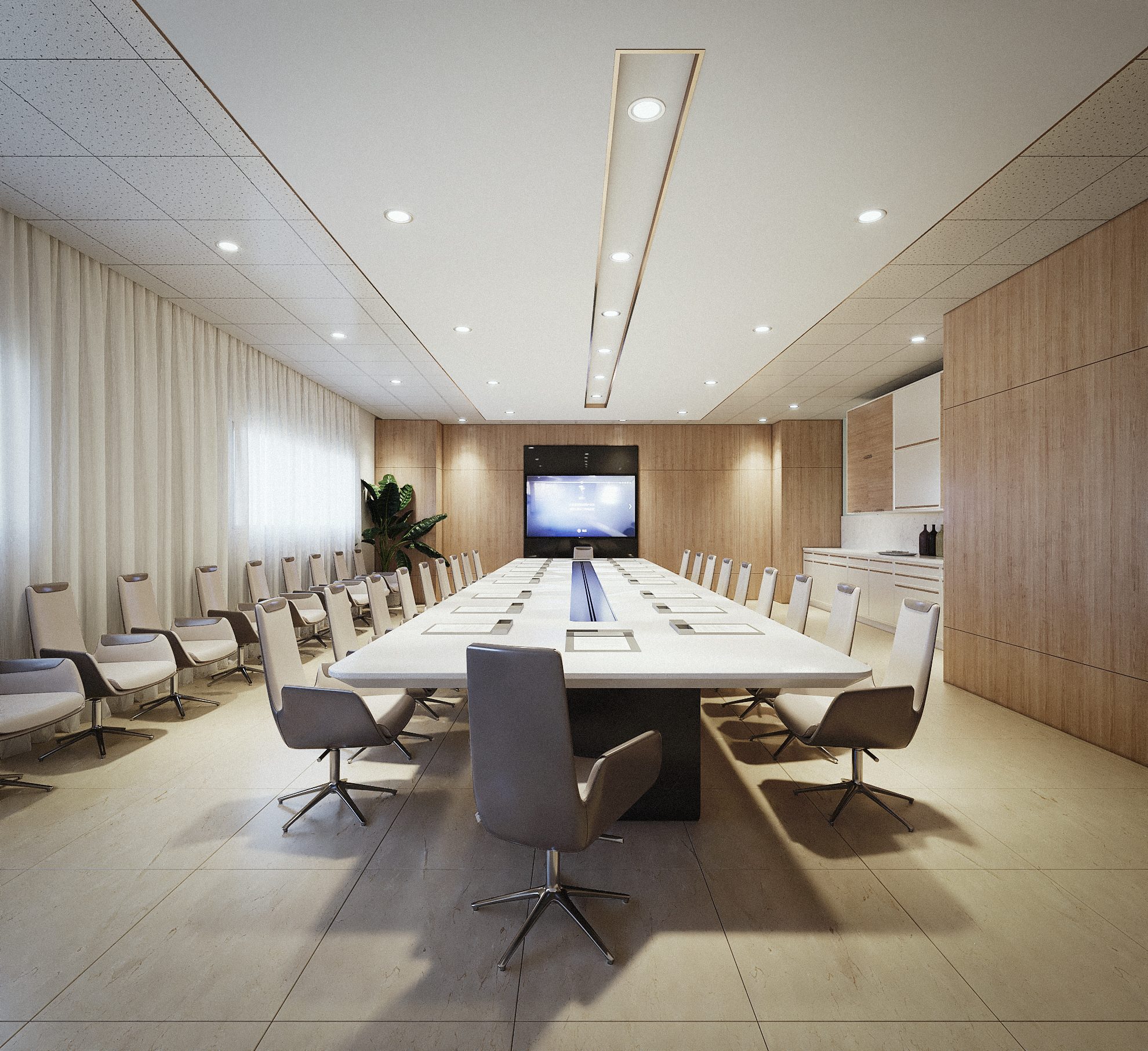 Complexe immobilier à Abidjan — salle de réunion et sa grande table