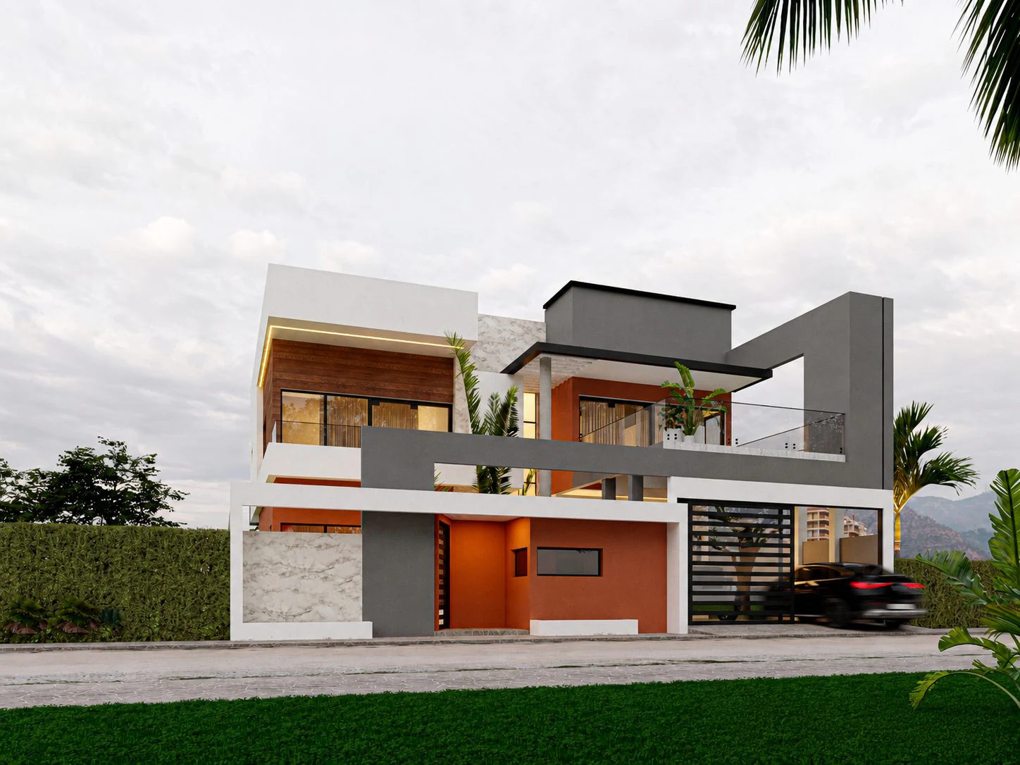 Duplex Bo — vue de la façade avant, côté entrée