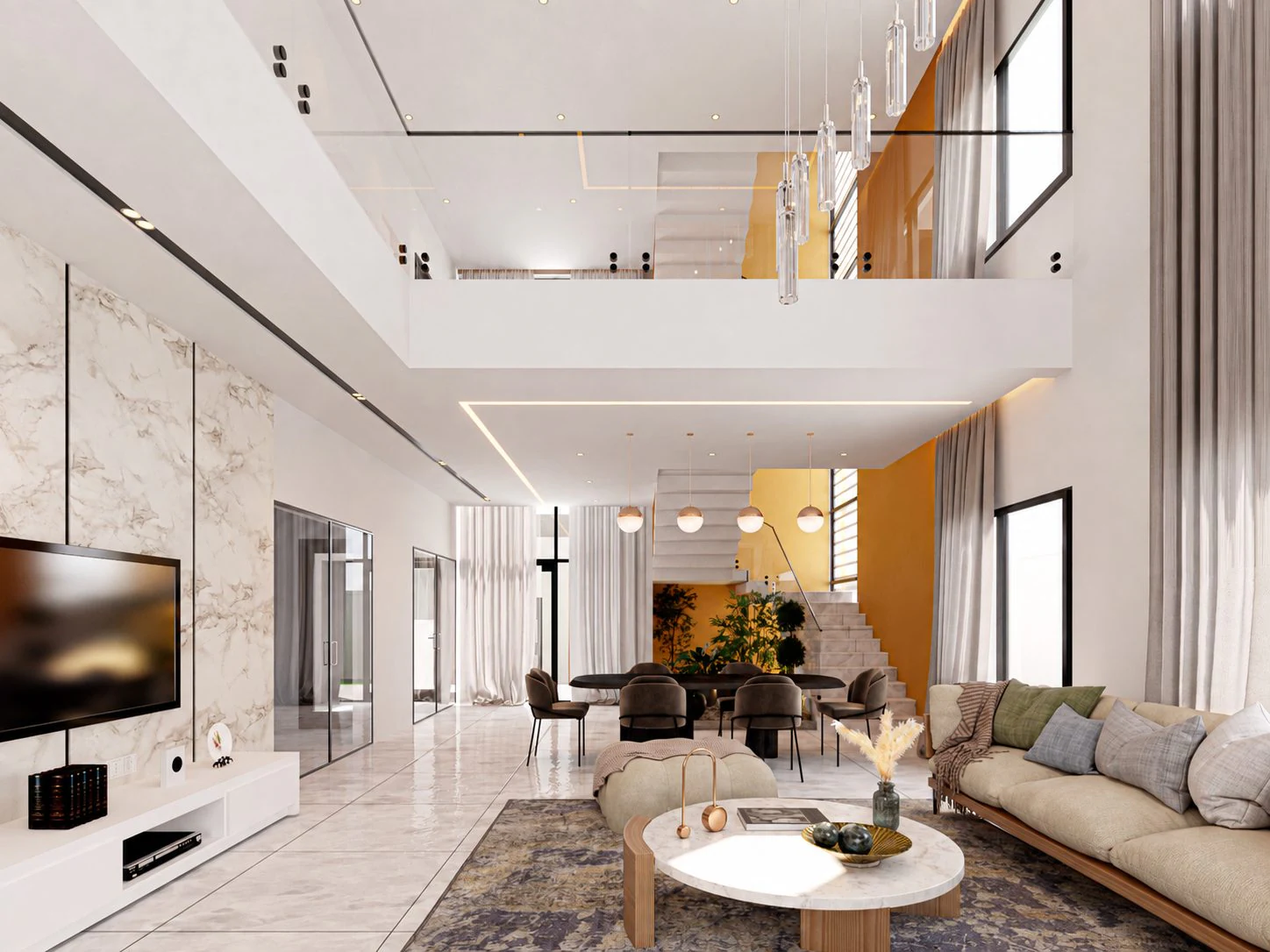 Triplex Phe — séjour en double hauteur